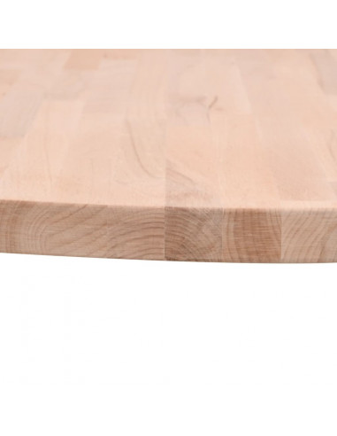 Piano per Tavolo Ø50x1,5 cm Rotondo in Legno Massello di Faggio