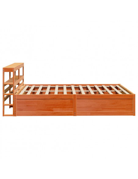 Giroletto con Testiera Marrone Cera 135x190 cm Massello Pino