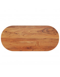Piano Tavolo 110x50x3,8 cm Ovale in Legno Massello di Acacia 2