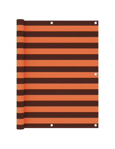 Paravento Balcone Arancione e Marrone 120x300 cm Tessuto Oxford
