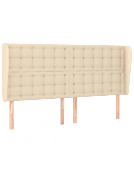 Testiera ad Orecchio Crema 163x23x118/128 cm in Tessuto