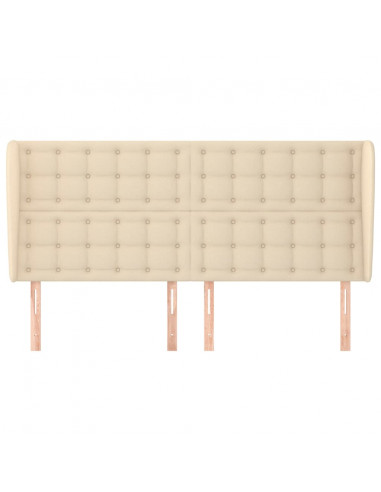 Testiera ad Orecchio Crema 163x23x118/128 cm in Tessuto