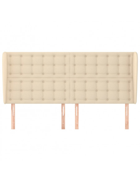 Testiera ad Orecchio Crema 163x23x118/128 cm in Tessuto