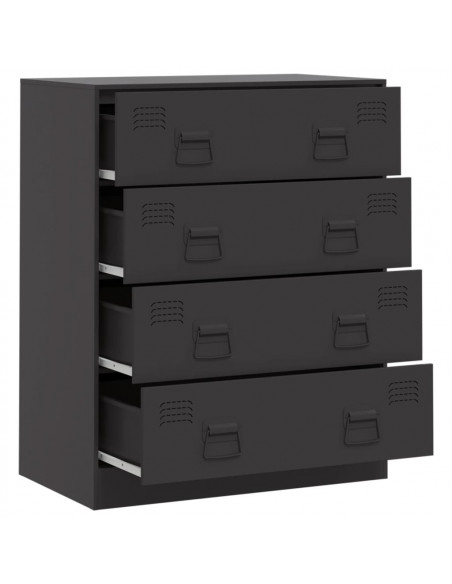 Credenza Nera 67x39x83 cm in Acciaio