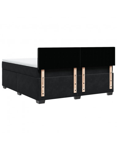 Giroletto a Molle con Materasso Nero 180x200 cm in Velluto