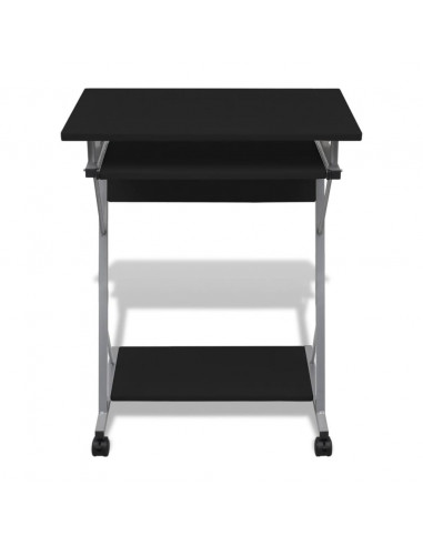 Scrivania per Computer con Ripiano Estraibile Nero