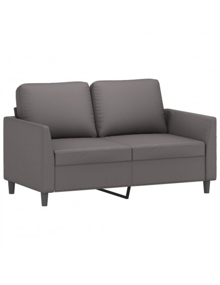 Set di Divani 2 pz con Cuscini Grigio in Similpelle