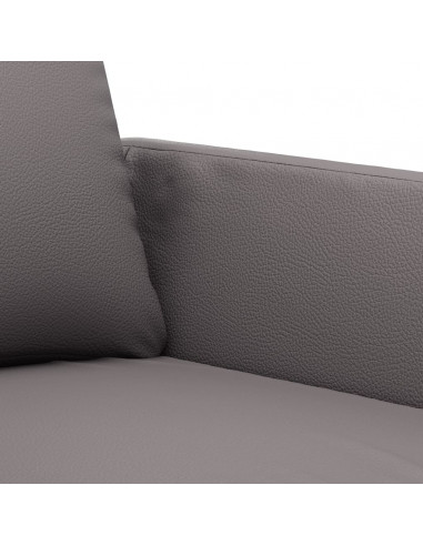 Set di Divani 2 pz con Cuscini Grigio in Similpelle