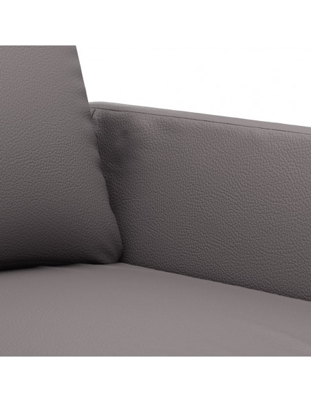 Set di Divani 2 pz con Cuscini Grigio in Similpelle