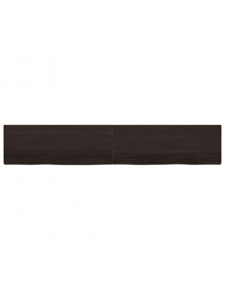 Ripiano Marrone Scuro 220x40x(2-6) cm Massello Rovere Trattato