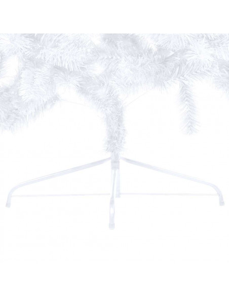 Set Albero Natale Artificiale a Metà LED Palline Bianco 180cm