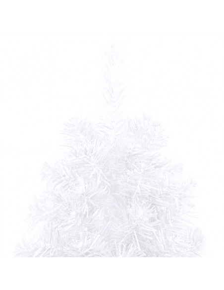 Set Albero Natale Artificiale a Metà LED Palline Bianco 180cm