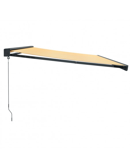 Tenda Sole Retrattile Gialla e Bianca 5x3 m Tessuto e Alluminio