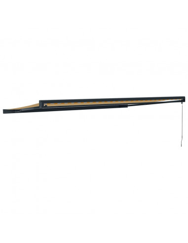 Tenda Sole Retrattile Gialla e Bianca 5x3 m Tessuto e Alluminio