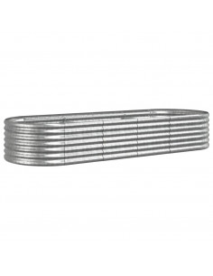 Letto Giardino Acciaio Verniciato a Polvere 224x80x36cm Argento 2