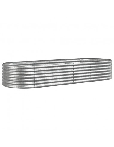 Letto Giardino Acciaio Verniciato a Polvere 224x80x36cm Argento