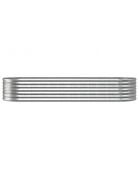 Letto Giardino Acciaio Verniciato a Polvere 224x80x36cm Argento