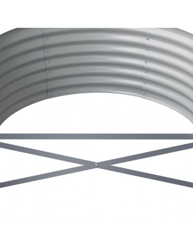 Letto Giardino Acciaio Verniciato a Polvere 224x80x36cm Argento