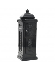 Cassetta della Posta in Alluminio Inossidabile Vintage Nera 2
