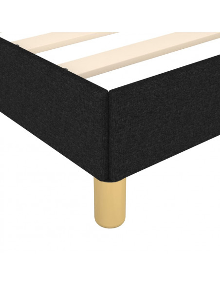Giroletto con Testiera Nero 140x190 cm in Tessuto