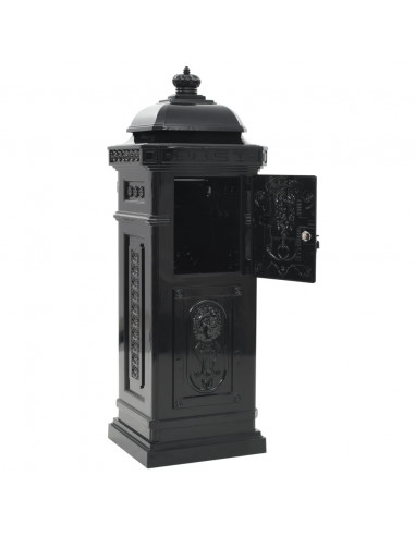 Cassetta della Posta in Alluminio Inossidabile Vintage Nera