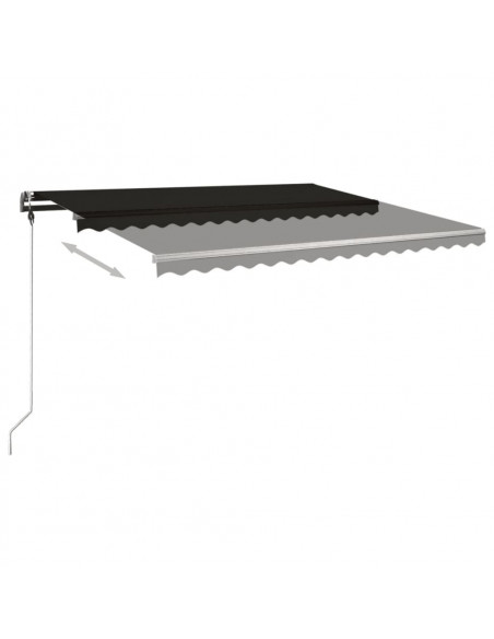 Tenda da Sole Retrattile Manuale con Palo 400x300 cm Antracite