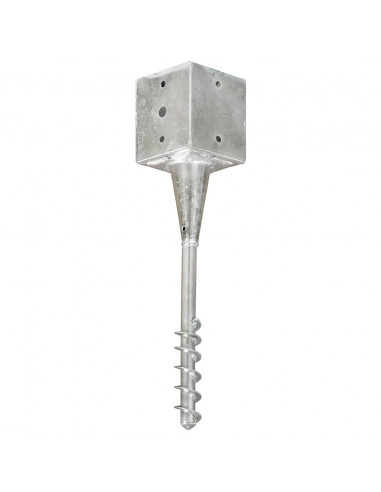 Picchetti di Terra 2 pz Argento 12x12x56 cm in Acciaio Zincato