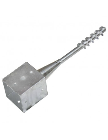 Picchetti di Terra 2 pz Argento 12x12x56 cm in Acciaio Zincato