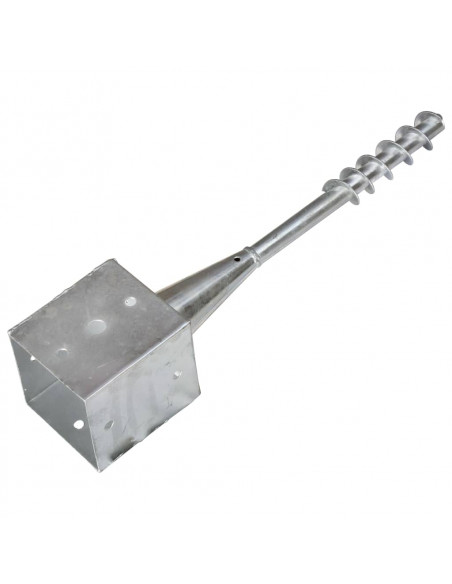 Picchetti di Terra 2 pz Argento 12x12x56 cm in Acciaio Zincato