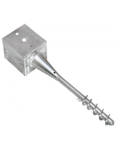 Picchetti di Terra 2 pz Argento 12x12x56 cm in Acciaio Zincato