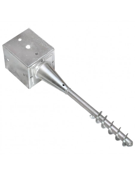 Picchetti di Terra 2 pz Argento 12x12x56 cm in Acciaio Zincato