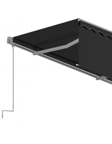 Tenda da Sole Retrattile Manuale con Parasole 4x3 m Antracite