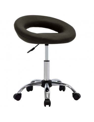 Sedia da Lavoro con Ruote Marrone in Similpelle