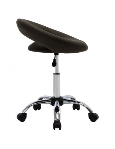 Sedia da Lavoro con Ruote Marrone in Similpelle