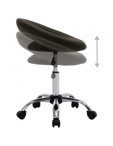 Sedia da Lavoro con Ruote Marrone in Similpelle