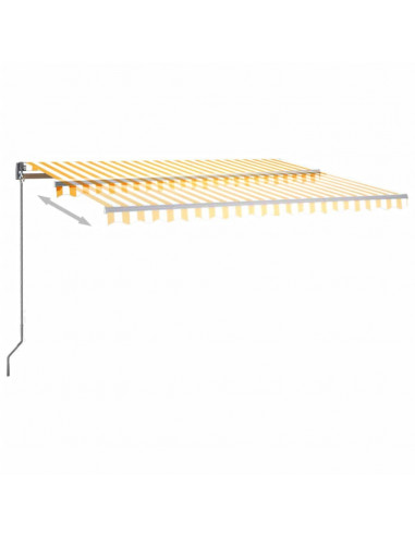 Tenda Automatica con Sensore Vento LED 400x300 cm Gialla Bianca