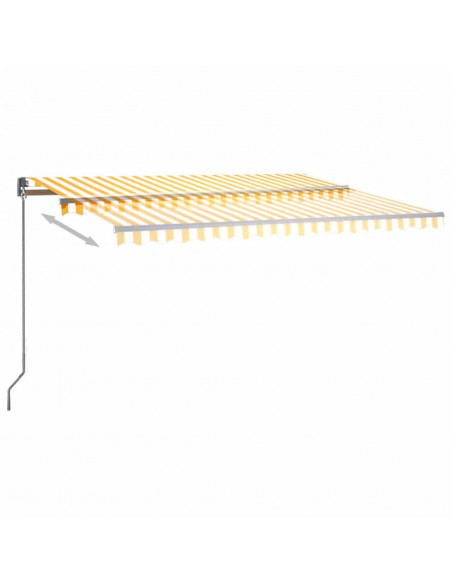 Tenda Automatica con Sensore Vento LED 400x300 cm Gialla Bianca