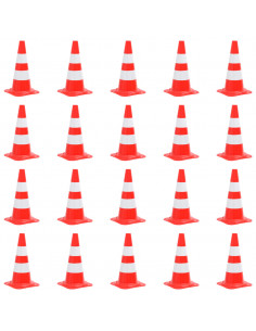 Coni Segnaletici Stradali Riflettenti 20 pz Rosso Bianco 50 cm 2