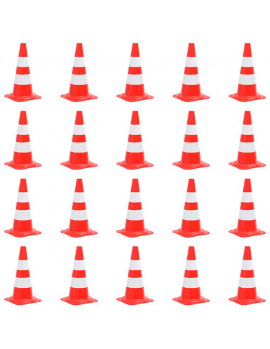 Coni Segnaletici Stradali Riflettenti 20 pz Rosso Bianco 50 cm