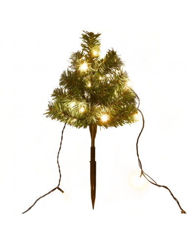 Sentiero Alberi di Natale 6 pz con LED Bianco Caldo 45 cm PVC