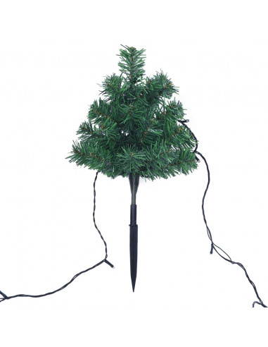Sentiero Alberi di Natale 6 pz con LED Bianco Caldo 45 cm PVC