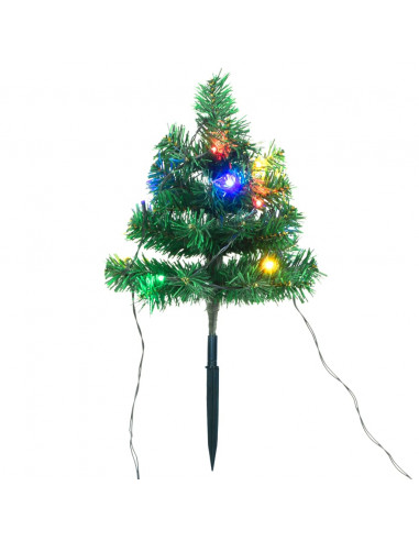 Sentiero Alberi di Natale 6 pz con LED Multicolore 45 cm PVC