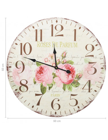 Orologio da Parete Vintage Fiore 60 cm