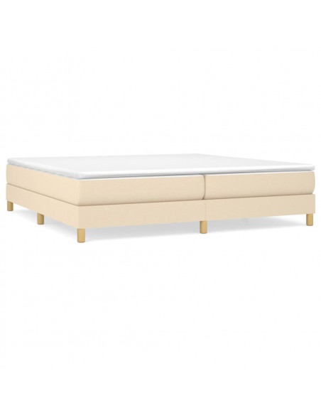 Giroletto a Molle con Materasso Crema 200x200 cm in Tessuto