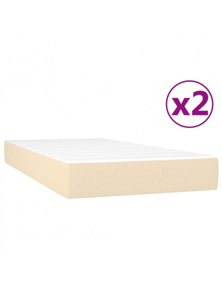 Giroletto a Molle con Materasso Crema 200x200 cm in Tessuto