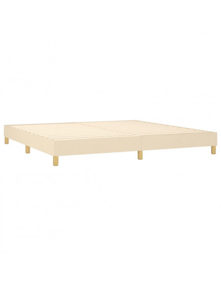 Giroletto a Molle con Materasso Crema 200x200 cm in Tessuto