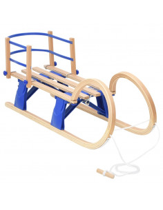 Slitta Pieghevole con Schienale 110 cm in Compensato 2