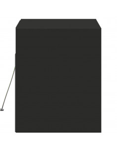 Mobile TV a Parete con Luci LED Nero 80x31x35 cm 2