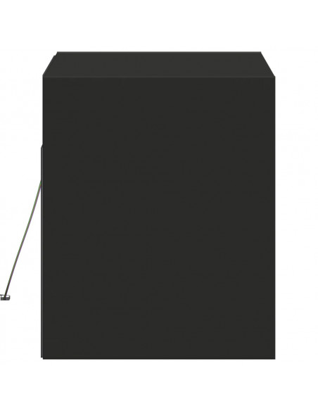 Mobile TV a Parete con Luci LED Nero 80x31x35 cm