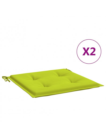 Cuscini per Sedia 2 pz Verde Brillante 50x50x3cm Tessuto Oxford